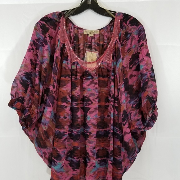Nine West Vintage America Maroon BatWing Top Small - Picture 6 of 6